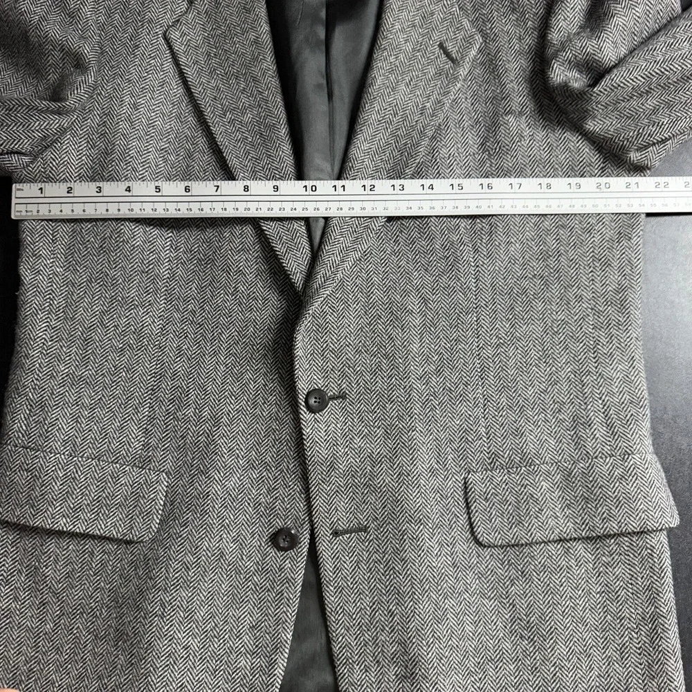 Kuppenheimer Blazer‎ Sport Coat 42L Mens Gray Herringbone Tweed